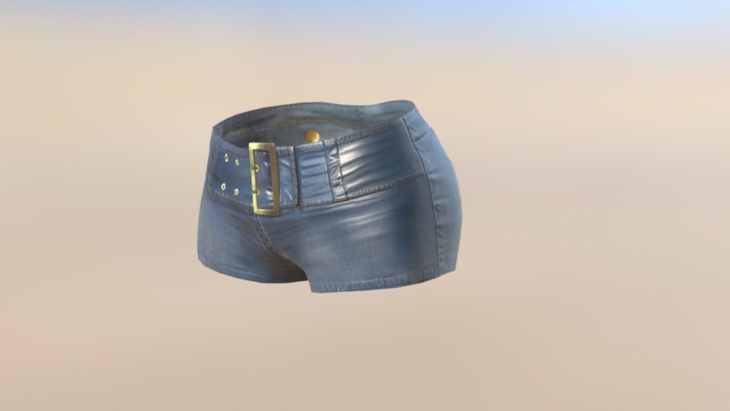 video Game Project V1.0 - Shorts and Belt - 3D model by recastaldi 3d model