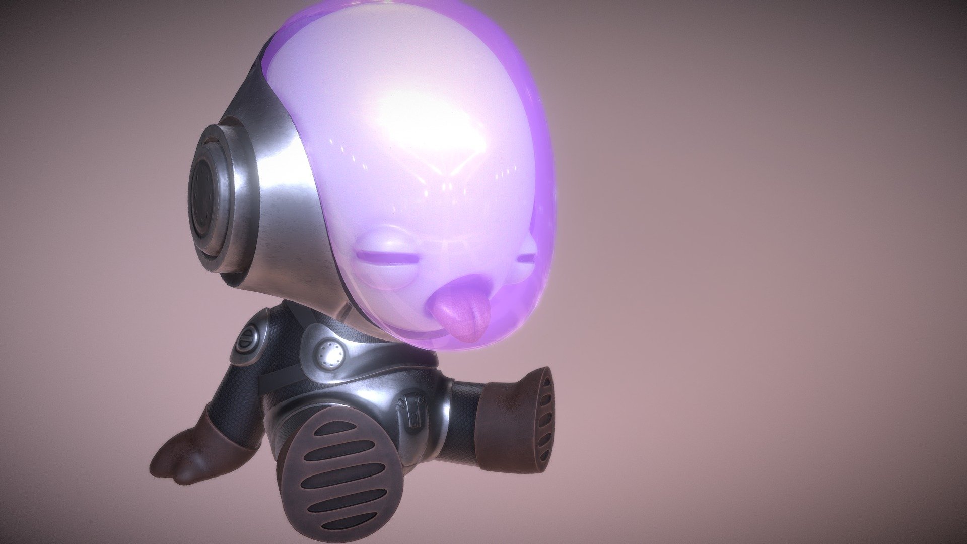 A little practice in hard surface modeling for my little guy 3d model