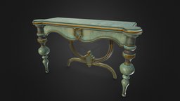 Cyan Console Table prop, furniture, hallway, furnishing, furnishings, entryway, props-assets, livingroom