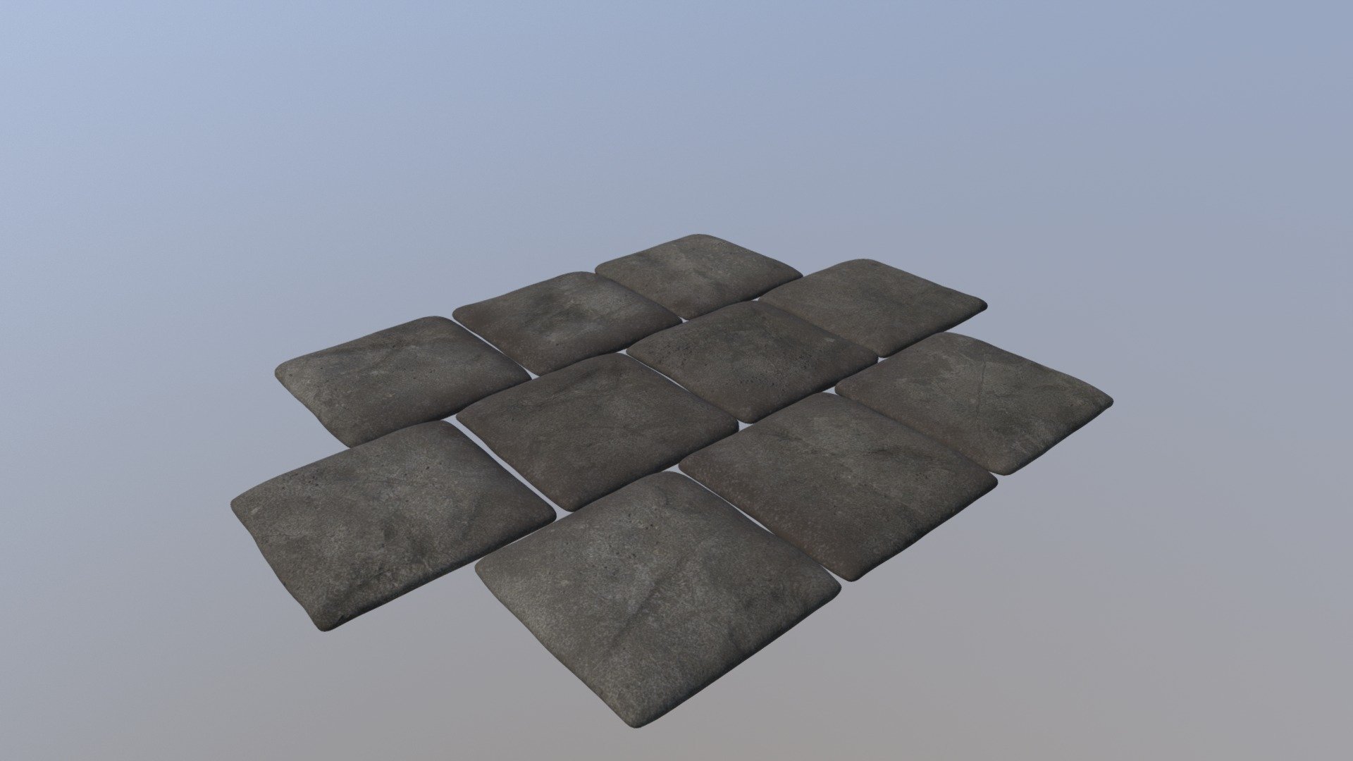 Low poly floor tiles. Can be used in most circumstances however i would recommend having a floor plain of a wet dirt or deep mud to really highlight them 3d model