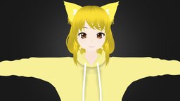 3D Anime Character Girl for Blender 28