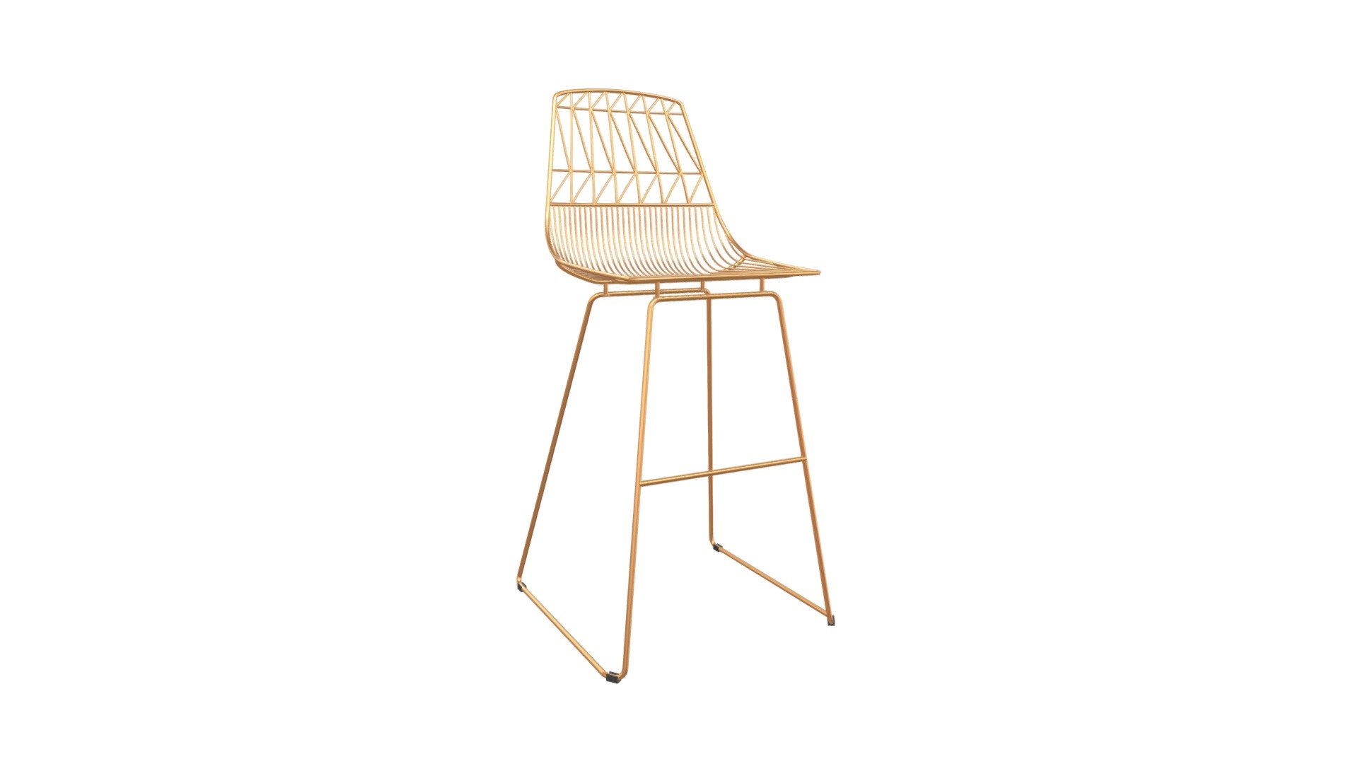 https://zuomod.com/brody-bar-chair-gold

Live wire. This sculptural bar chair is amped up with pattern and movement. Eye candy placed on your patio or deck, but also striking indoors. Its sleek style naturally compliments a modern kitchen island or bar table, but we also love the juxtaposition of it around a wood surface. Built to withstand the elements and add flair wherever it is placed 3d model