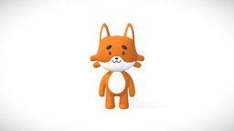 3D stylized fox game character