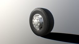 Truck Tire wheel, truck, tire, tyre, truck-heavy-vehicle, low-poly