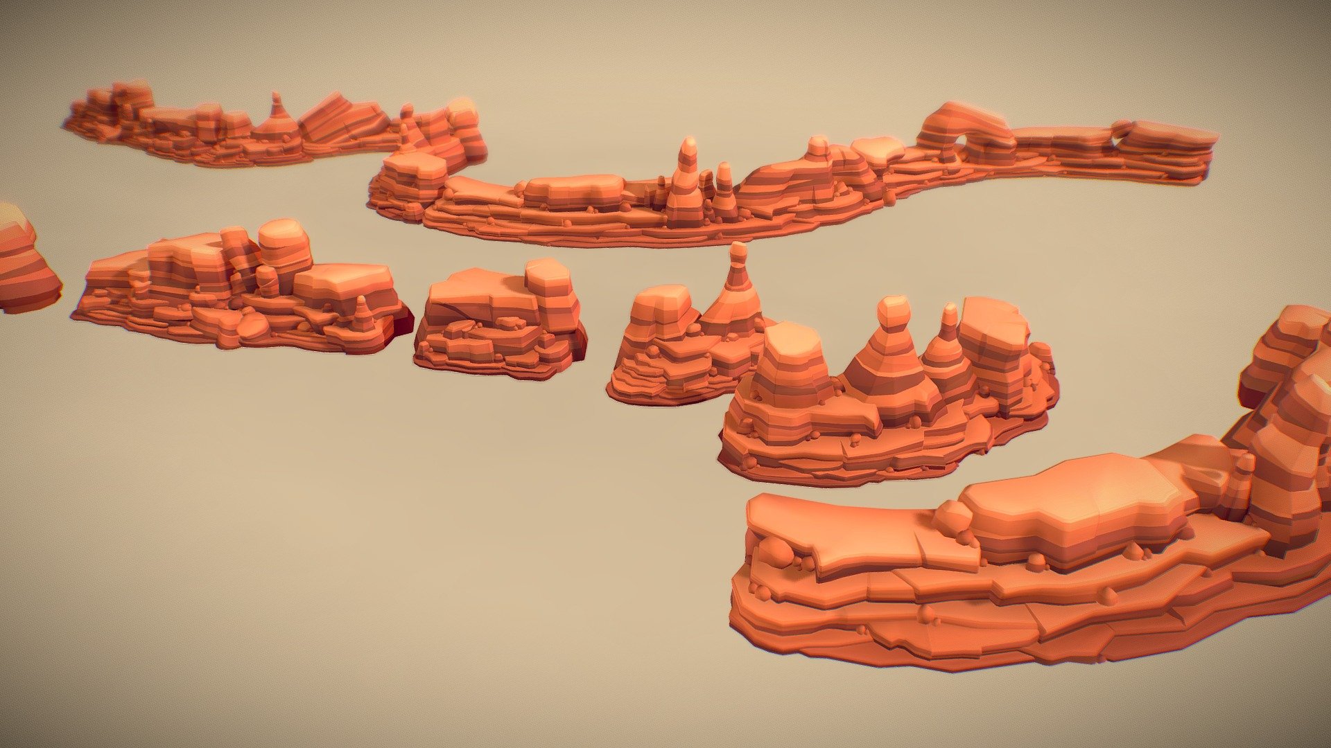 Canyon wall pieces for the Tombstar Game - Canyon Wall - Preview - 3D model by BitGem 3d model