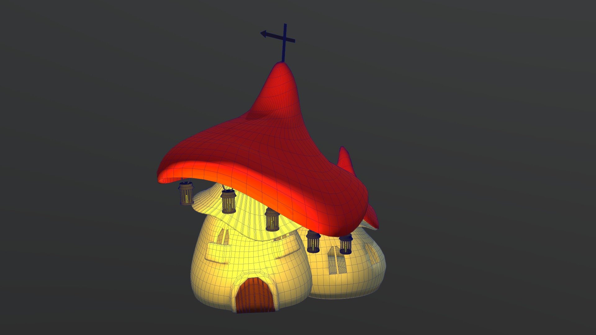 Hello everyone.
This model was created for overpainting. This is a mushroom-shaped fairy's house.
You can see my artworks on the artstation or support on Ko-fi.

Artstation: https://mornaista.artstation.com/
Ko-fi https://ko-fi.com/mornaista - Fairy's dream house - Download Free 3D model by mornaista 3d model