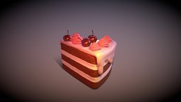 Piece of Cake cherry, cream, piece, sweet, cakes, chocolate-cake