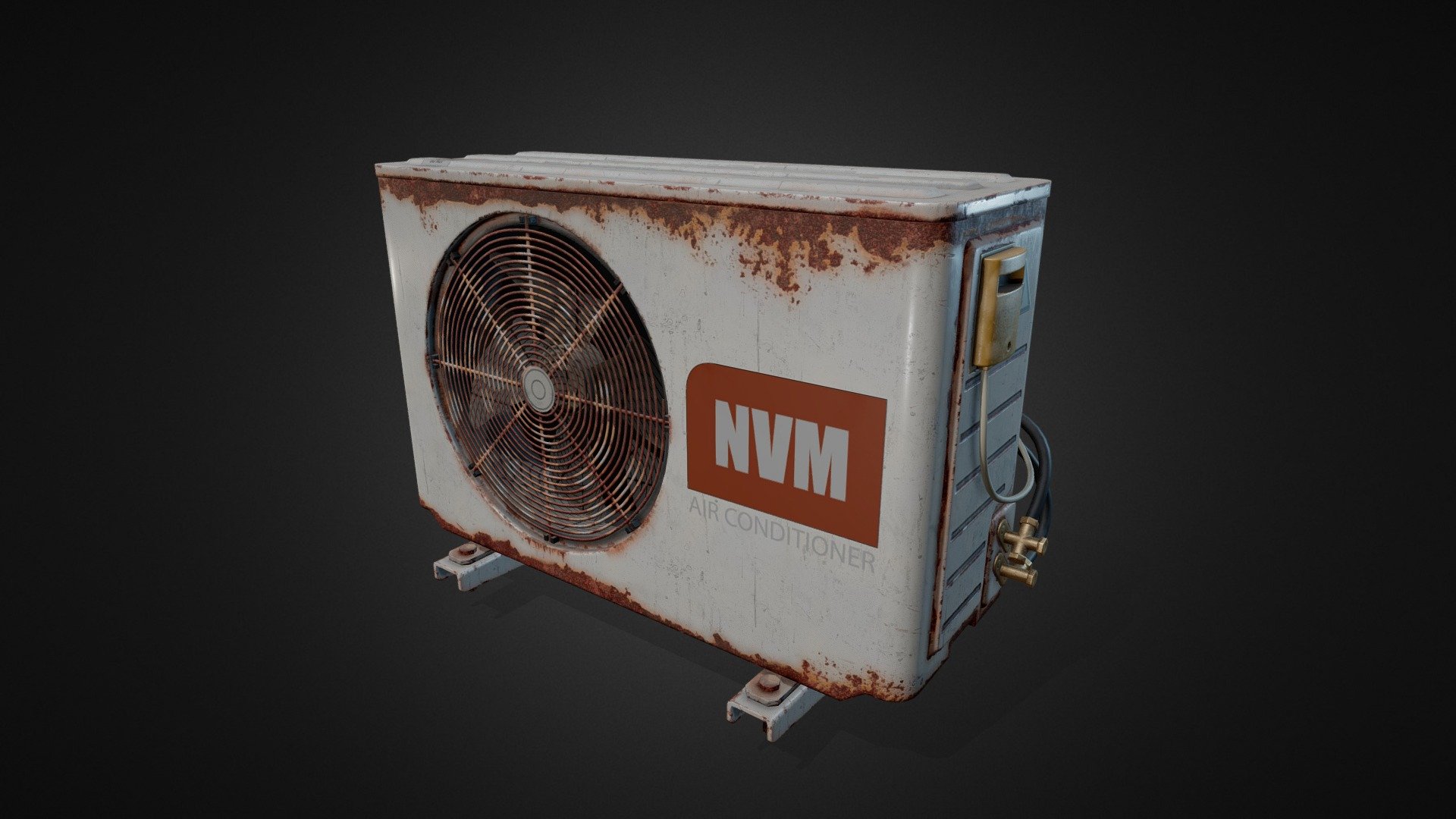 Lowpoly Air Conditioner game-ready model with PBR-textures - Air Conditioner - 3D model by n3verm1nd 3d model