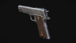 Colt 1911 handgun, firearm, pistol, weapon, pbr, usa, gun, colt, 1911, gameready