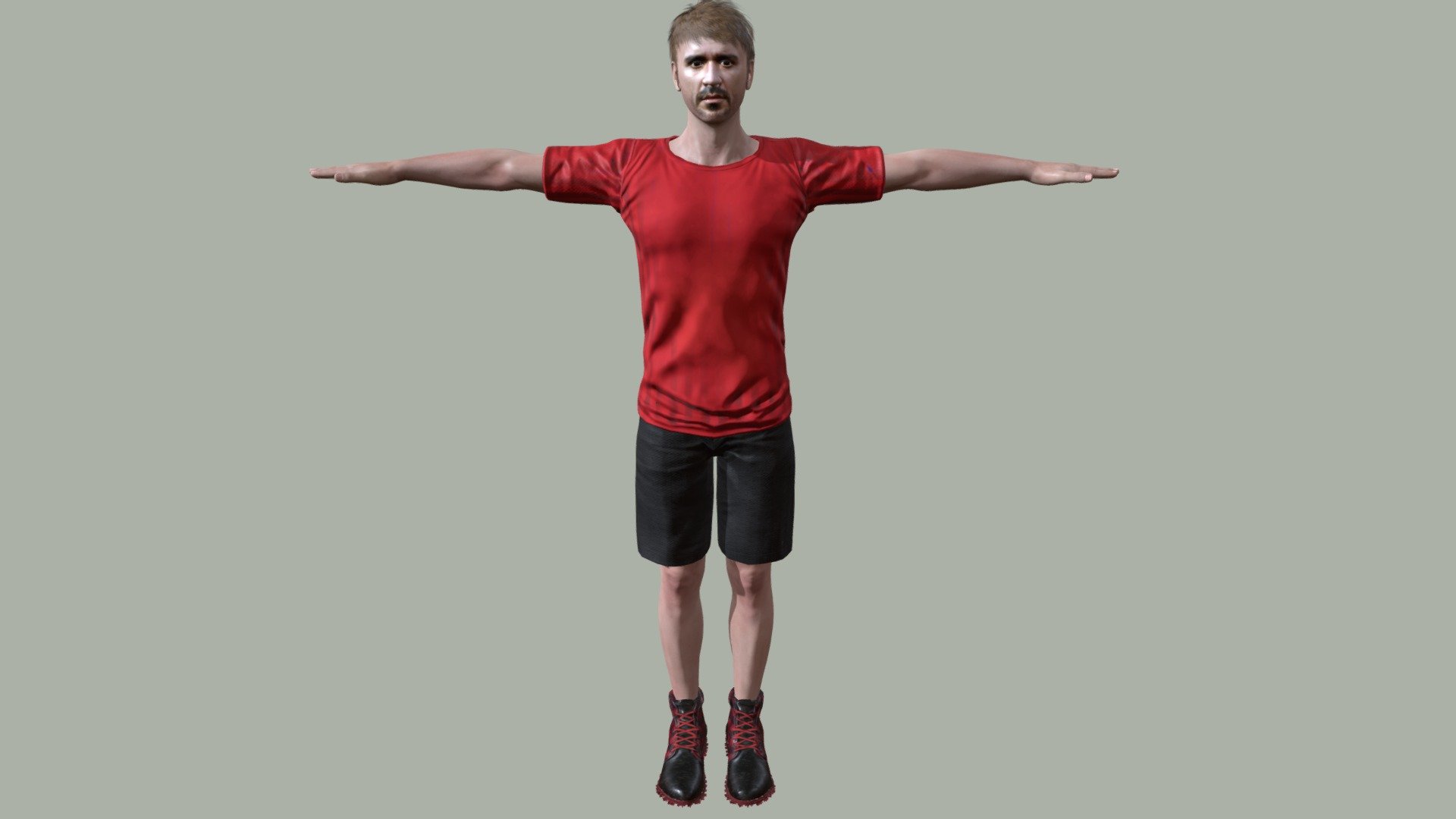 Man Player with red shirt and black short - football player - basketball player - 3d using character creator - Man Player - Download Free 3D model by RiverofCreative 3d model