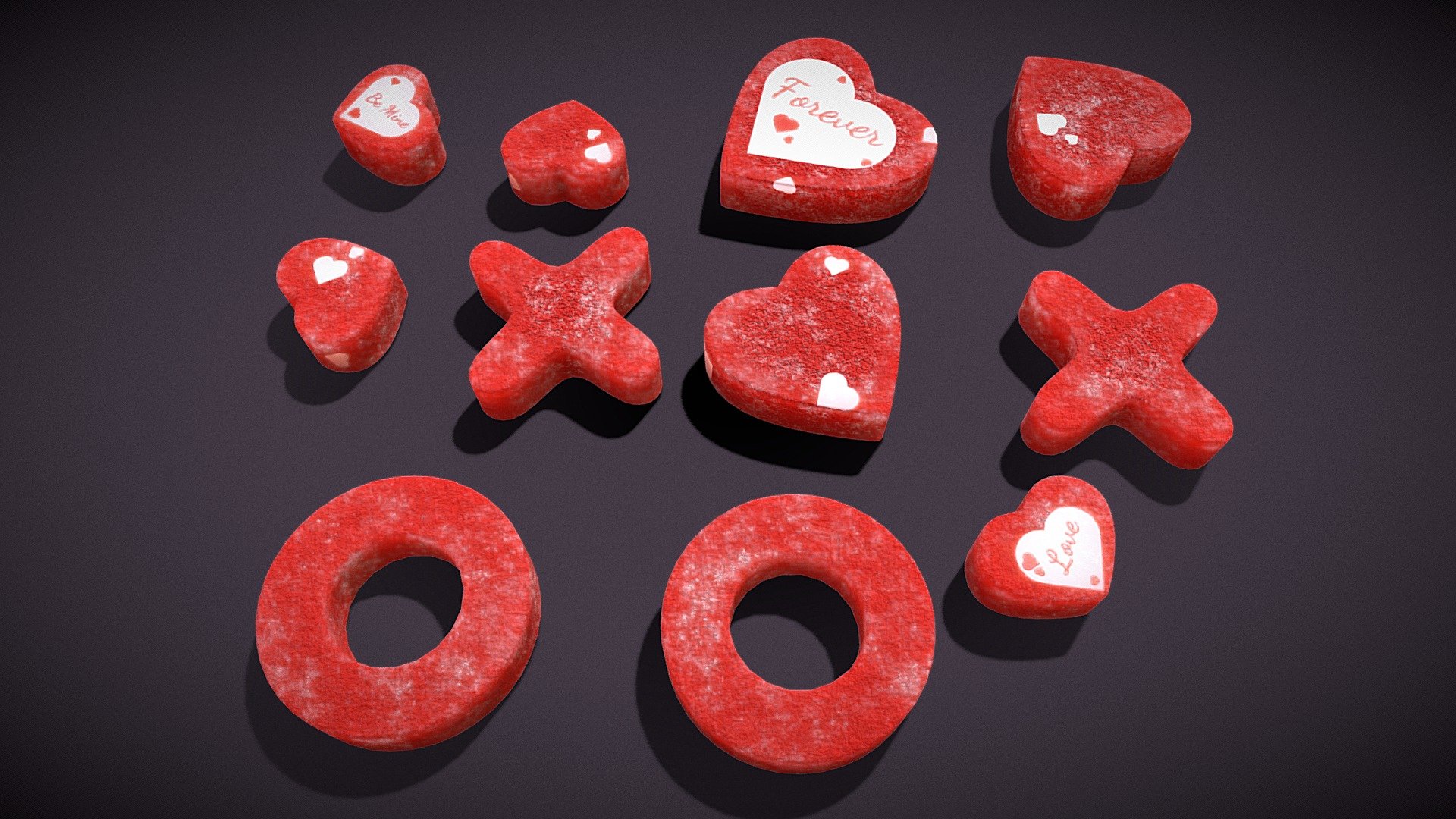 Valentines XOXO Red Jelly Candies
VR / AR / Low-poly
PBR approved
Geometry Polygon mesh
Polygons 4,560
Vertices 4,276
Textures 4K PNG - Valentines XOXO Red Jelly Candies - Buy Royalty Free 3D model by GetDeadEntertainment 3d model