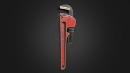 Pipe Wrench pipe, assets, wrench, realistic, game, pbr