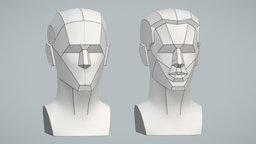 Basic & Secondary Planes of the Head (A. Loomis) face, sculpt, base, foundation, drawing, shapes, study, andrew, planes, foundations, loomis, head, portait, noai