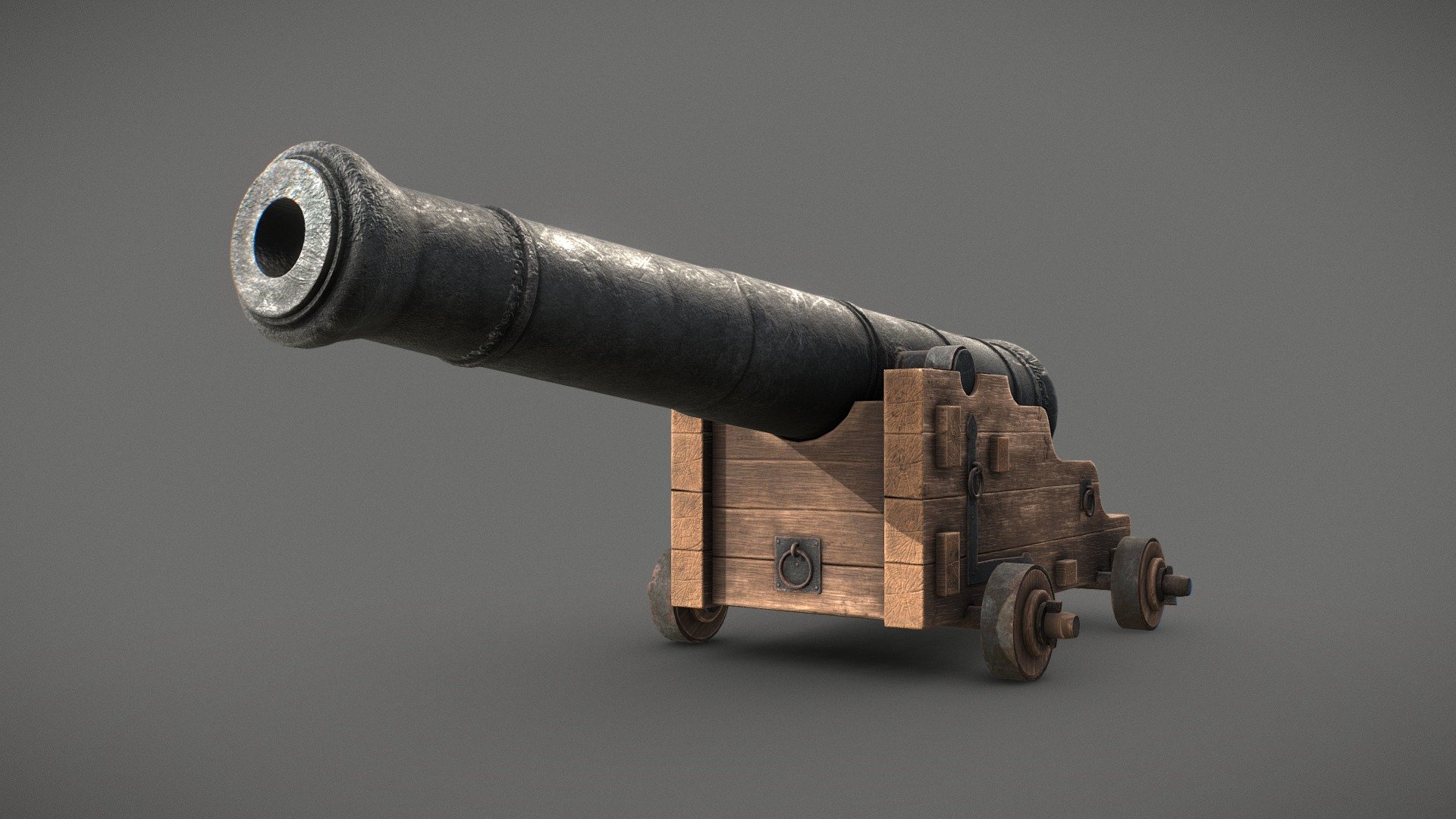 3D Low Poly game ready model of a Naval Cannon with textures included.


Created with 3ds Max 2018
Textured in Substance Painter.
Real-world scale and centered.
UnwrapUVW included.
The unit of measurement used for the model is centimeters
Polys: 4.890. Converted to triangles: 9.686

Maps sizes: 4096x4096.
Provided Maps:
- Albedo
- Normal
- Roughness
- Metalness
- AO

Formats included: FBX / OBJ / 3DS

This model can be used for any game, film, personal project, etc. You may not resell or redistribute any content - Old Naval Cannon - Low Poly - Buy Royalty Free 3D model by MSWoodvine 3d model