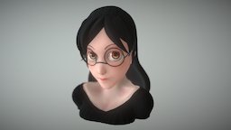 Girl with glasses scuplture, character