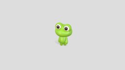 Character172 Rigged Frog body, green, cute, little, toy, mascot, frog, rig, toad, reptile, swamp, character, cartoon, design, animal, animation, monster, funny, simple, rigged