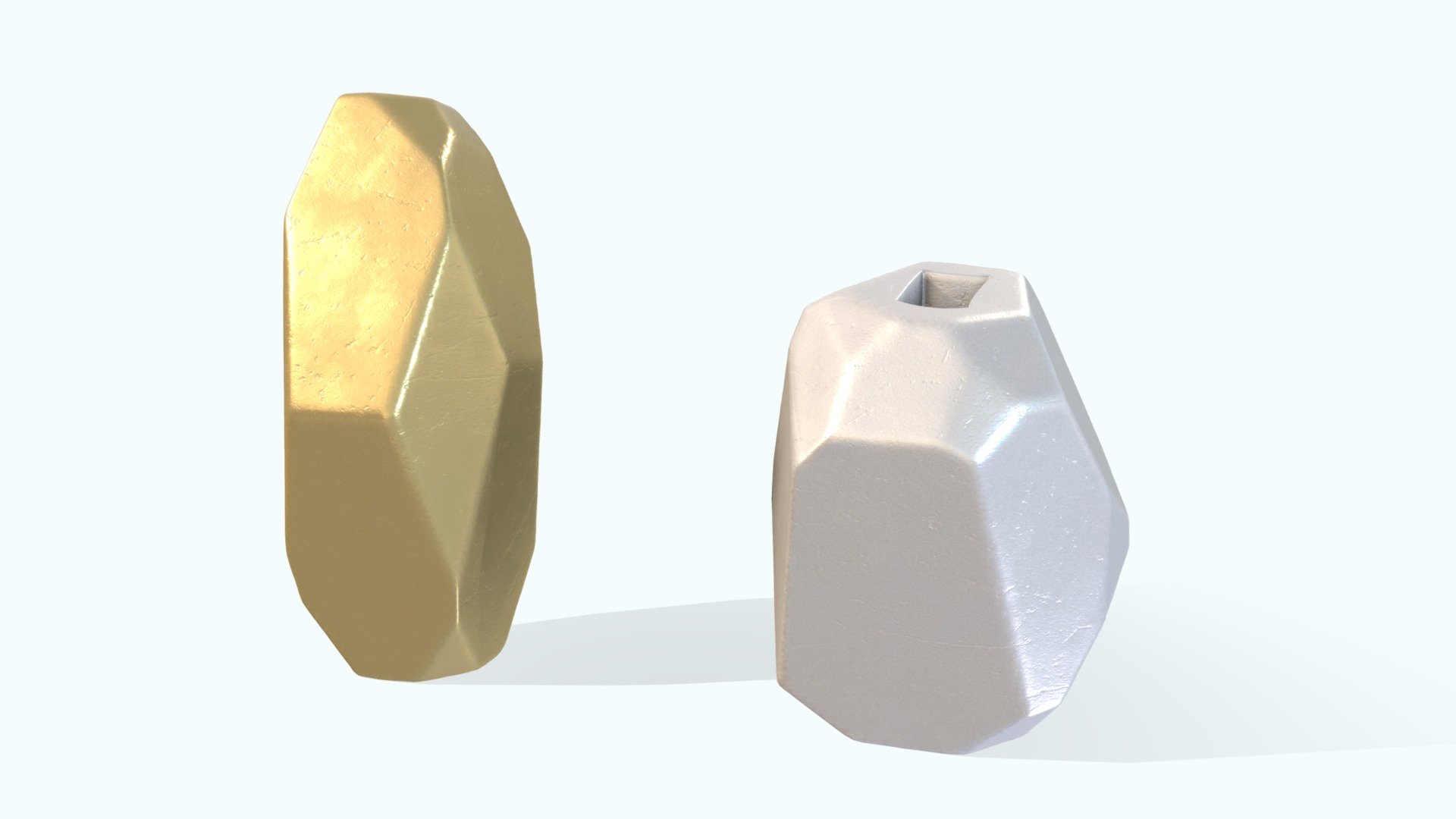 The 3D Model of Von Gold Geometric Vase modeled according to the reference. The model can be used for interior design in different premises like living group in modern and minimalistic style. The main component are gold and silver metal base. The file is neatly modeled, grouped together 3d model