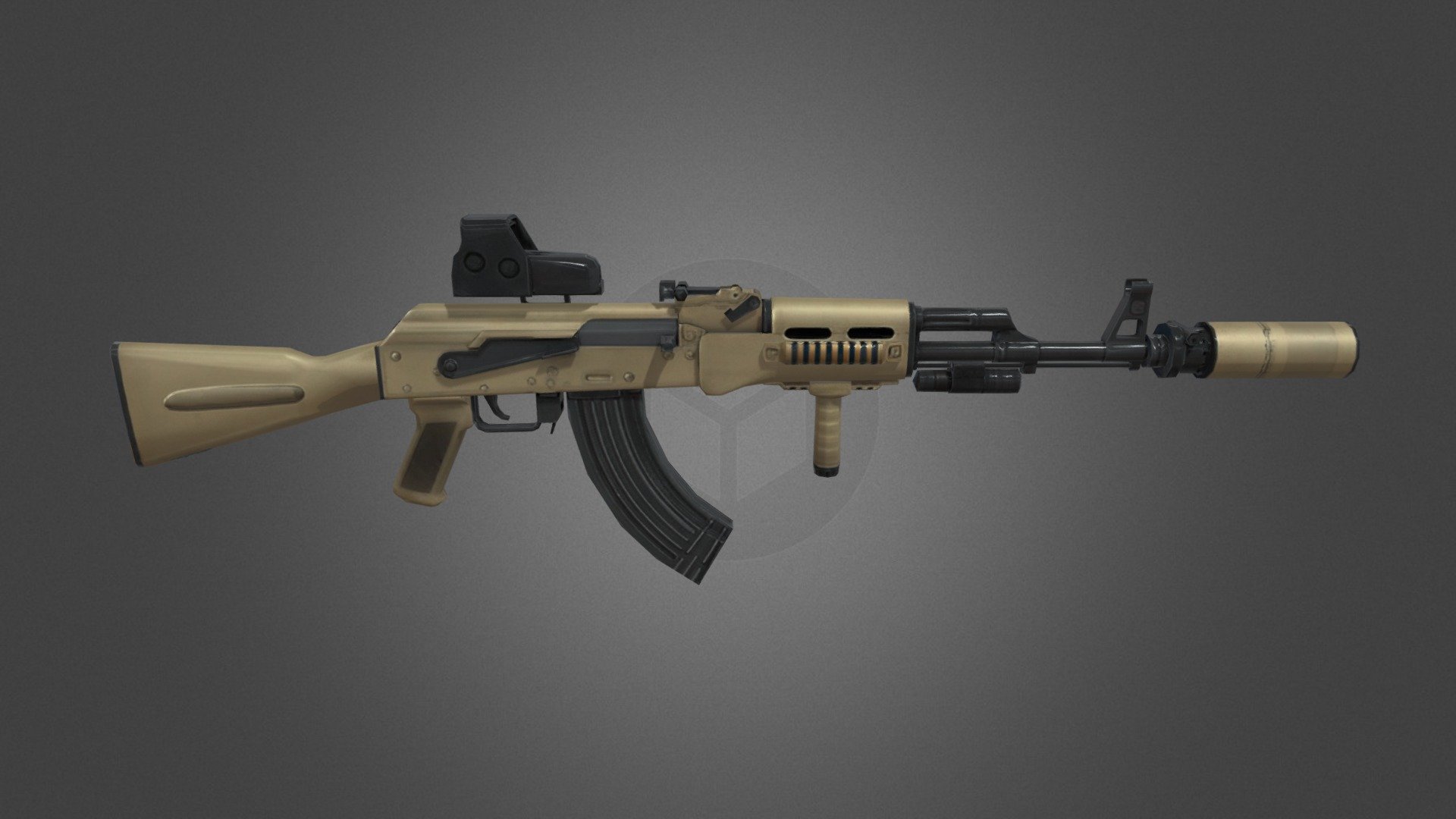 El fusil de asalto AK-74 es una versión modernizada del AKM, fue desarrollado en 1974 y es de calibre 5,45 mm, siendo Modelo Ruso 1974. 

-Bajo poli

Si tienes alguna duda escribeme a mis redes:

-Twitter: @danixs_designer - Fusil - AK-74 - Download Free 3D model by DanixsDesigner (@DanixsDesigner4774) 3d model