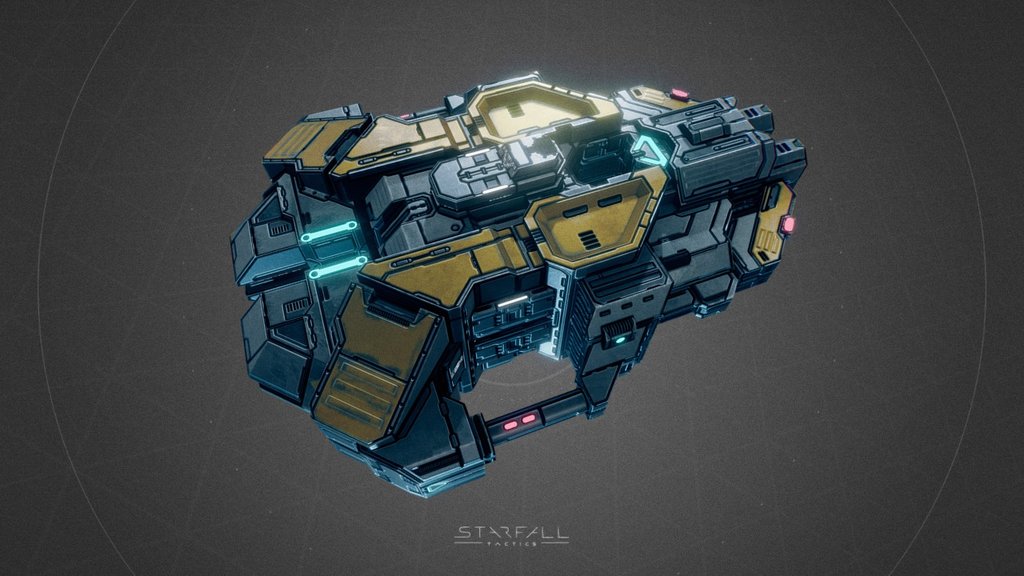 In-game model of a medium spaceship belonging to the Eclipse faction.
Learn more about the game at http://starfalltactics.com/ - Starfall Tactics — Skullstar Eclipse b.cruiser - 3D model by Snowforged Entertainment (@snowforged) 3d model