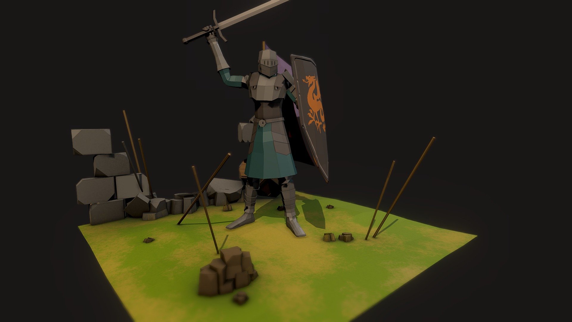 Great knight model for rpg and dungeon crawling games.

Additional package includes:
-Textures Knight 1024 pbr
-Textures Environment 2048 pbr
-T pose mesh FBX format
-Rigged mesh FBX format
-Blender 2.91 File - Low Poly Knight - Download Free 3D model by Rakshaan 3d model