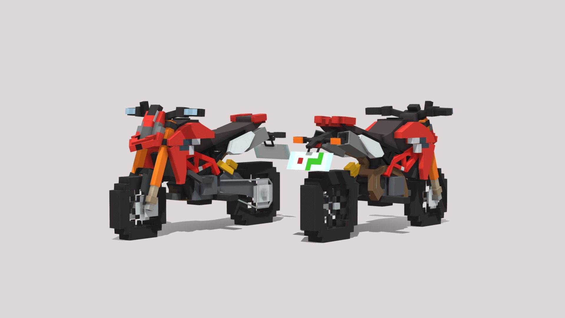 a moto dirt bike - Supermoto GNB [Minecraft Style] - 3D model by BERTus (@BERTus_) 3d model
