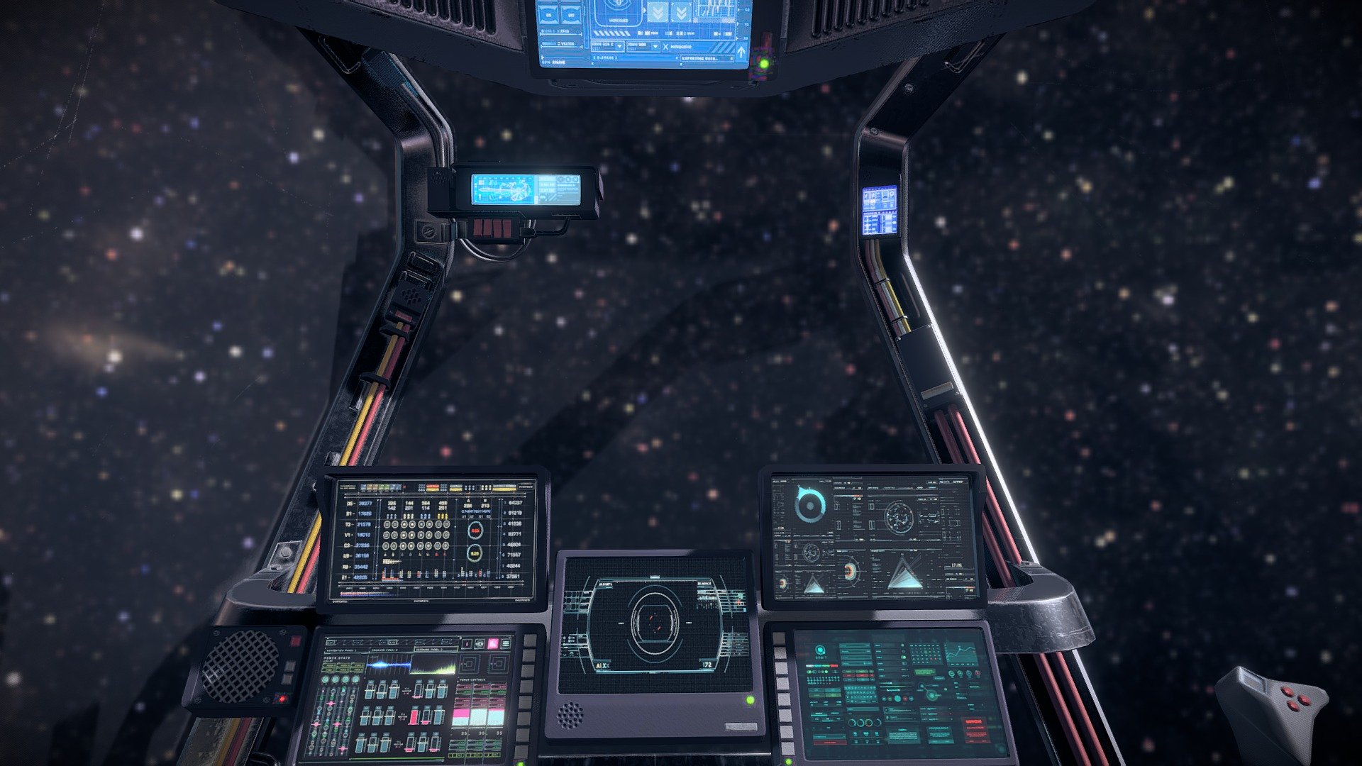 AAA Quality, highly detailed sci-fi cockpit, perfect for any space-sim or VR experience. With 4K resolution PBR Textures.

This is a game ready, optimized 3d asset. It uses the PBR texture standard for full compatibility with any modern game engine, rendering software or 3d program. If you have any questions, dont hesitate to send me a message.

This Package contains:

3D Model in multiple formats (.max, .fbx, .obj, .3ds)
4K PBR Textures (3 sets: Cockpit, Glass, Screen, each in 2 styles (Clean and Weathered), and PSD to customize paint and seat colors)
****Textures: All textures provided in .psd or .png format. The following texture maps are included: Albedo, Normal, Metallic, Roughness, Metallic/Roughness(A), Metallic/Smoothness(A), Height, Ambient Occlusion, Emissive, Opacity(for glass) 3d model