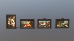 Set of Paintings painting, frames, picture, picture-frame, unity, unity3d, blender
