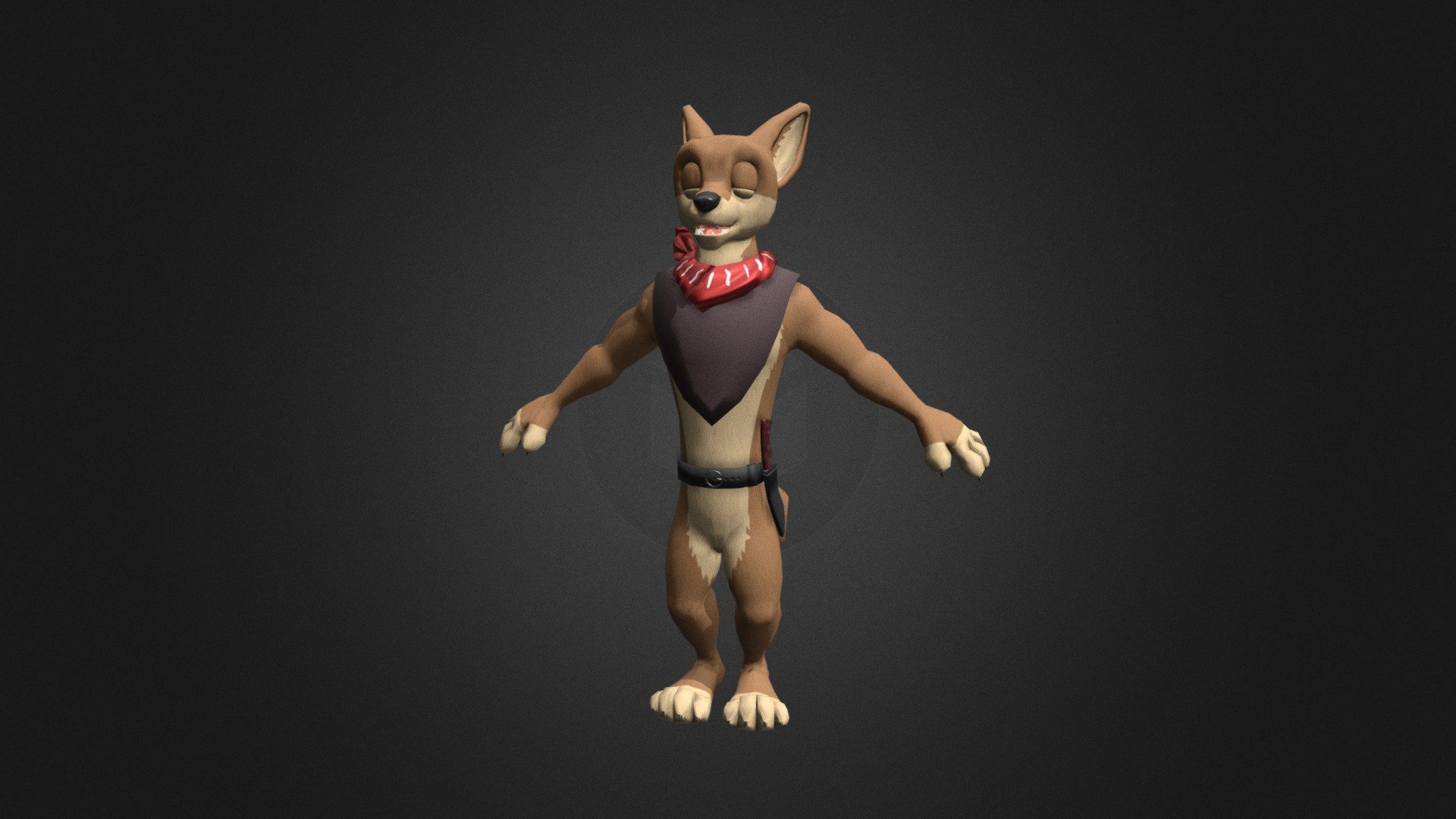 Anthropomorphic jackal for our upcoming game River's Rescue, based on a character design by Temiree.

Modeled in Blender, textured in Substance Painter 3d model