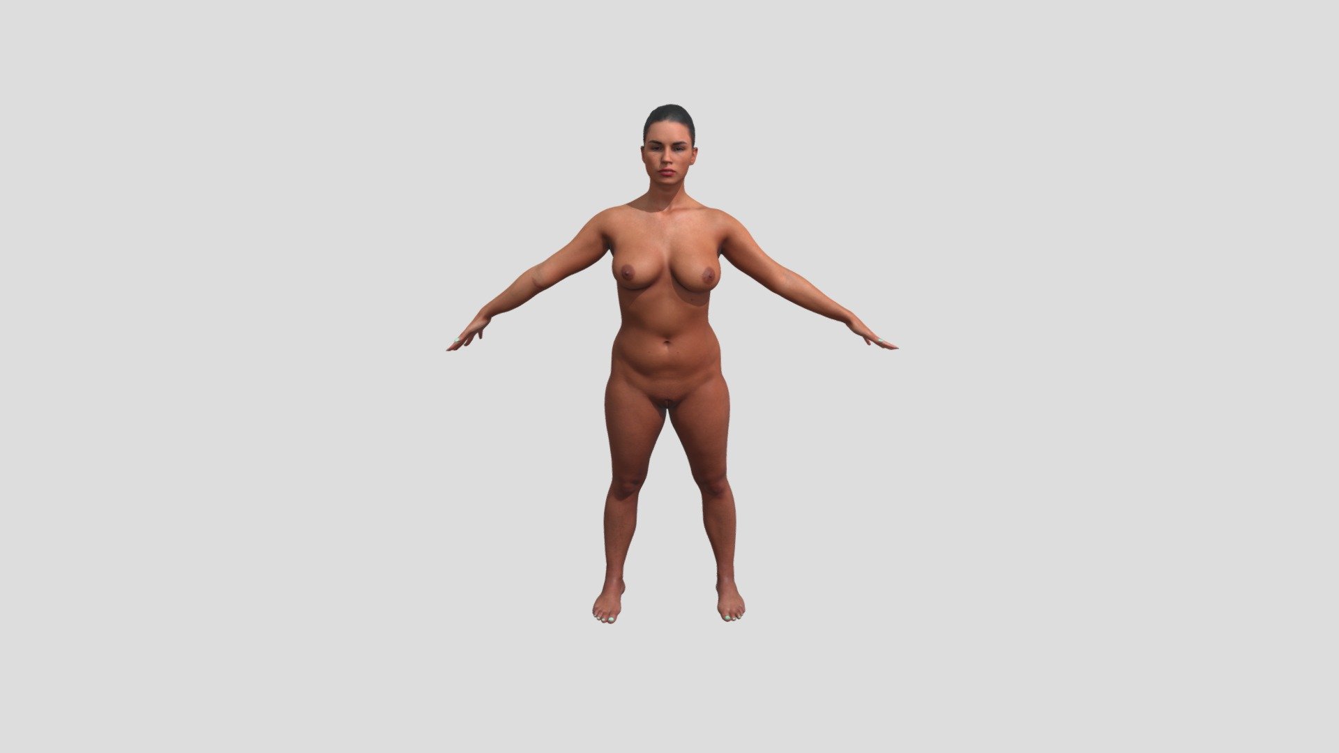 Real Life Human Scans is a project by 3Dsk which focus on diversity of human bodies, faces and expressions.

Ethnicity: white
Gender: female
Age: 23
Height: 163 cm
Weight: 62 kg

Technical Specifications:




OBJ file / 710 000 polys

8k / PNG diffuse texture

NOTE: This is a cleaned raw scan in Zbrush postproduction but no retopology.
This is the version with less poly without Zbrush file.

3Dsk Store provides all you need for 2D&amp;3D artist and game developers. Explore raw 3D scans &amp; retopologized models of head, hand, full body in A-pose or daily pose and props. And a variety of 2D references such as Photo set of standing and sitting man/woman, flexing &amp; expressions. Premade head texture, HD skin and HD eye details 3d model