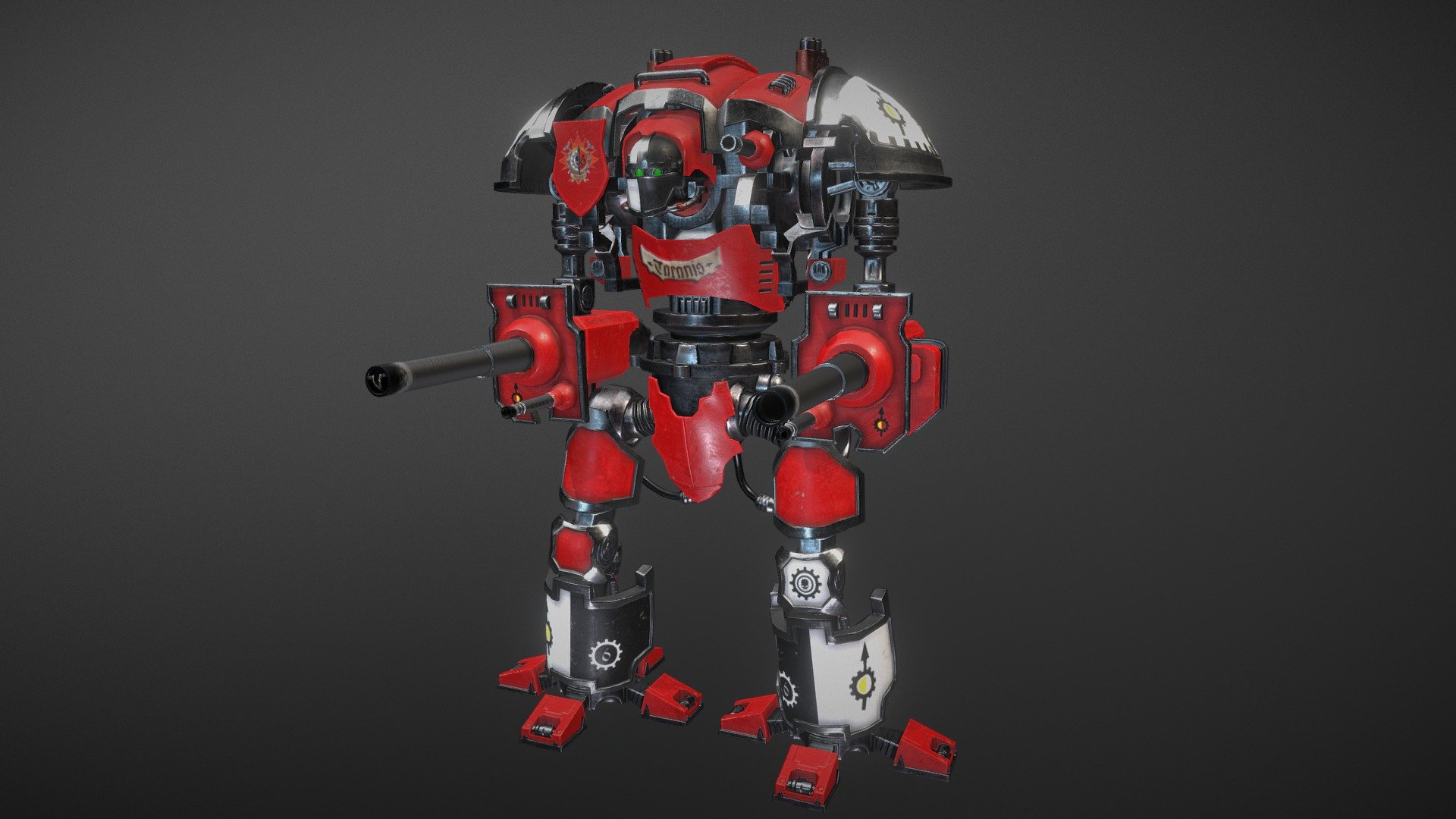 A House Taranis variant of the Imperial Knight I created for my final second year project.

See the House Cadmus variant here: https://sketchfab.com/models/e5db2e221447409e85471ab165ad2b15

Created with Console Specifications in mind; following the required guidelines:




The model must be created within a 40,000 triangle limit (+/- 500 tris)

The model must be textured at 4096x4096

The model must be textured using a PBR workflow

Textured in Substance Painter 2 and Adobe Photoshop

Final Tri Count: 40,445 - Imperial Knight - House Taranis - 3D model by Daniel Saunders (@danielsaunders) 3d model