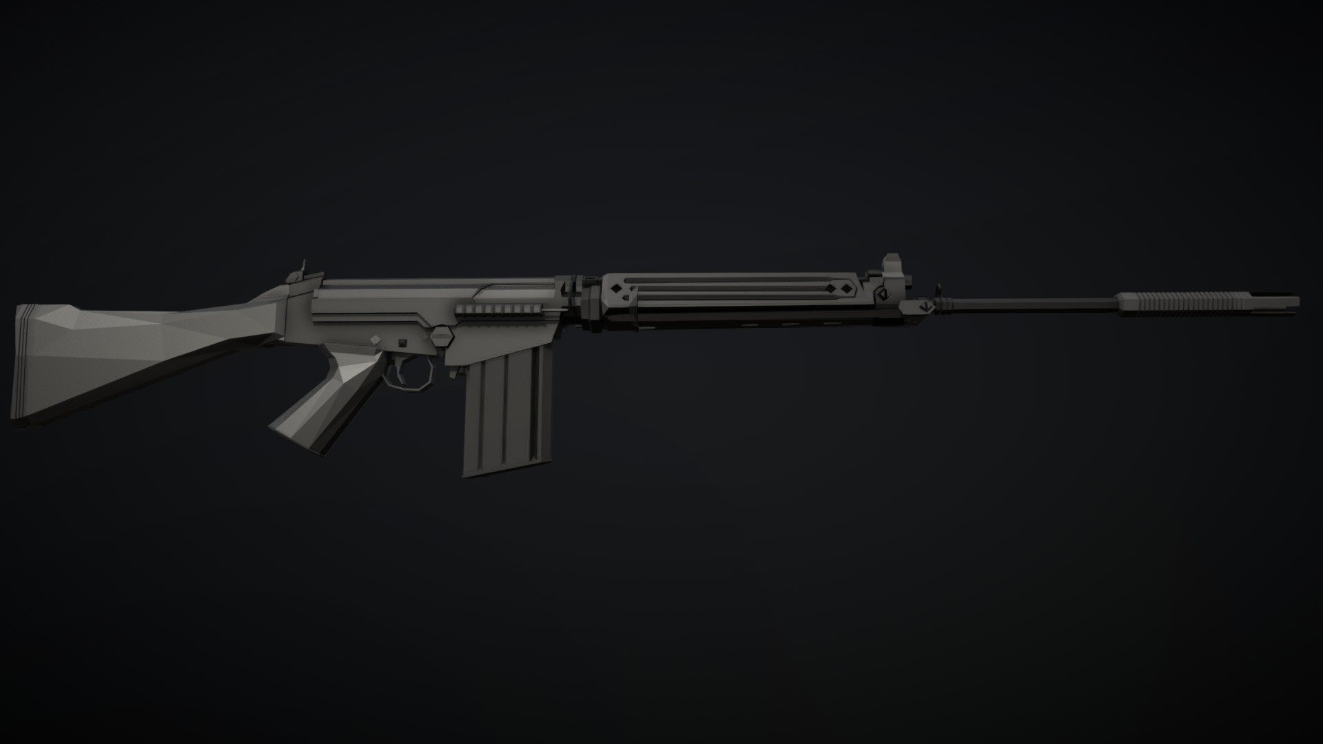 Low-Poly model of the StG. 58, an Austrian and later Austrian-produced variant of the FN FAL, with a distinct muzzle brake capable of launching rifle grenades, and a bipod for accurate and comfortable shooting while prone 3d model