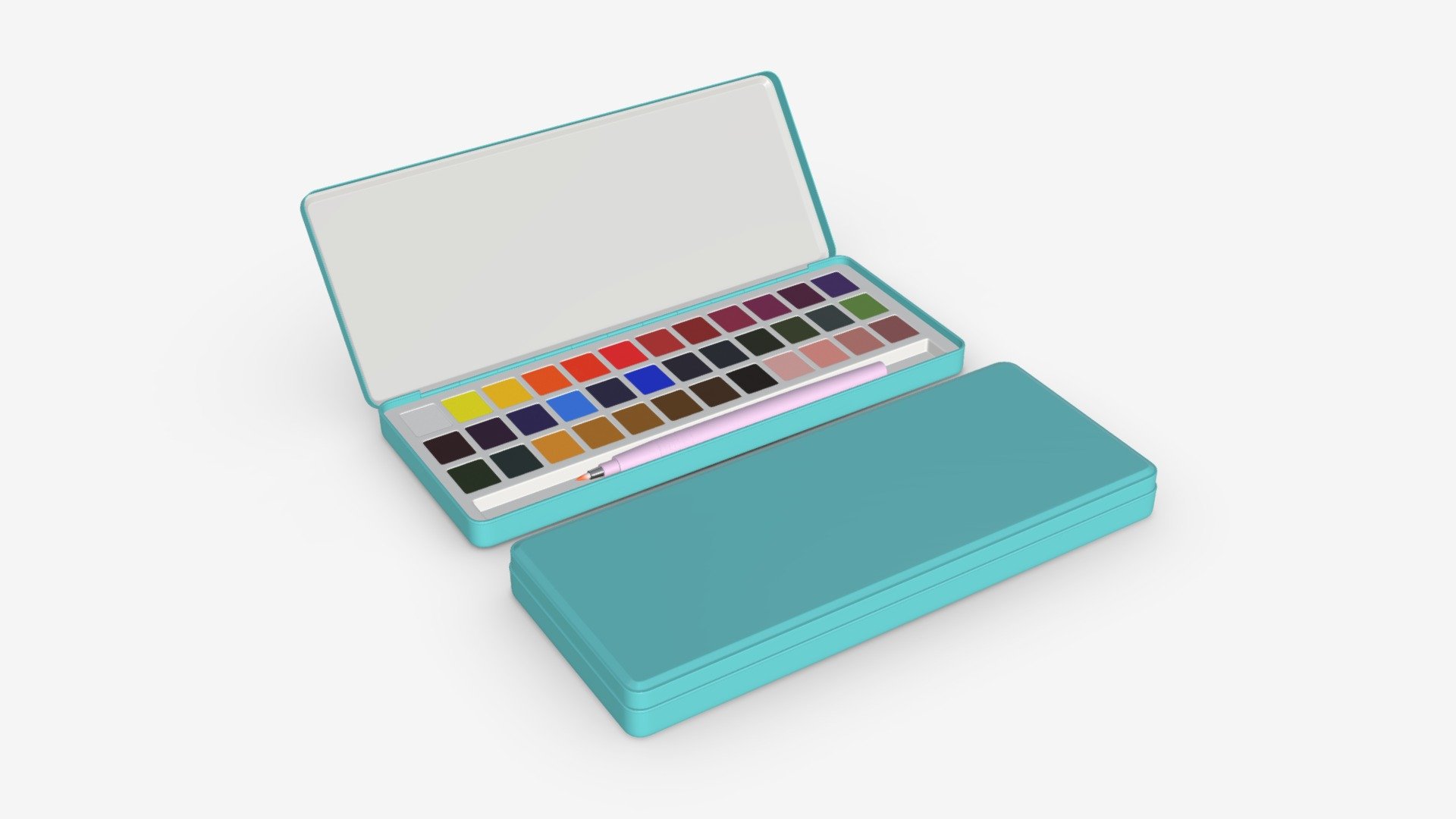 Watercolor paint set - Buy Royalty Free 3D model by HQ3DMOD (@AivisAstics) 3d model