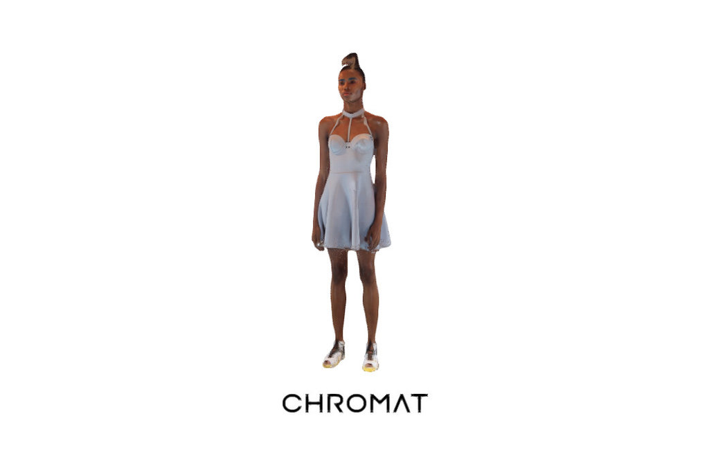 Raschelle in the Optimal Tennis Dress &amp; Sport Lace Up Sandals.

Scanned at Chromat's SS16 runway show at New York Fashion Week.

See the full collection at http://chromat.co/ - Raschelle for Chromat - 3D model by CHROMAT 3d model