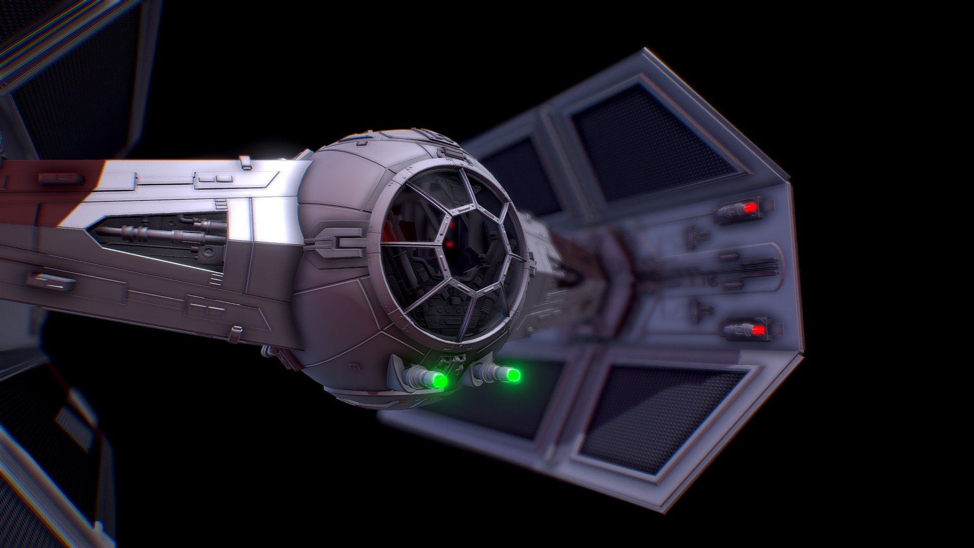 I try to make my own 3d model of the TIE fighter of Darth vader - TIE ADVANCED X1 (Darth Vader) - 3D model by vbrush 3d model