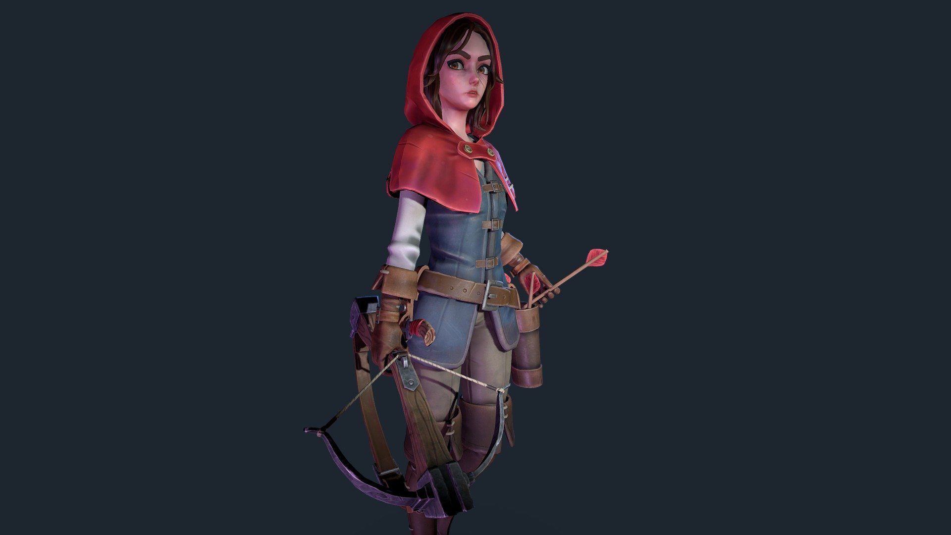 A character model I created for the Search For a Star 2021 challenge! - Little Red Riding Hood - 3D model by Adela Heczkova (@Mukipu) 3d model