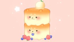 Fluffy Shiba Inu Pancakes cute, fluffy, adorable, pancake, shiba, shiba-inu, handpainted, cartoon, blender