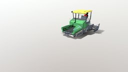 Animated Street Paving Machine machine, asphalt, low-poly, blender, animation, animated, construction