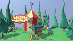 The Mouse Circus Show circus, cartoony, lowpoly, environment