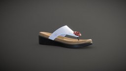 Flip Flops style, leather, high, platform, textures, fashion, production, obj, shoes, 4k, fbx, womens, ue4, character, game, pbr, lowpoly, clothing