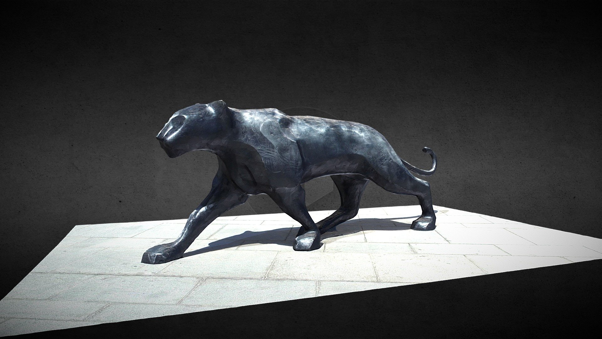 Bronze Sculpture - Black Panther（静安雕塑公园2018年展品） - Bronze Sculpture - Black Panther - Buy Royalty Free 3D model by Tigershill (@tigerofchen) 3d model