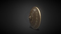 Bronze Shield medieval, oriental, video-games, weapons-game-objects-3d-models, weapons3d, substance, painter, weapons, blender, shield, beginner