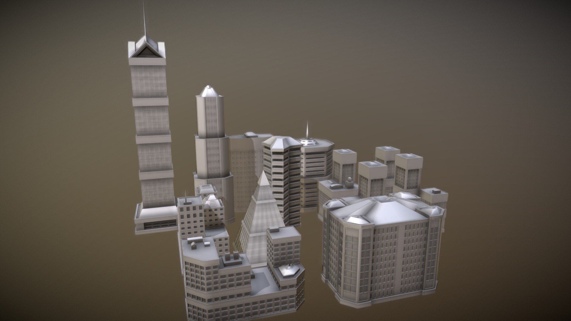 Building and skyscraper collection number 4. simple buildings gootto use for your own personal projects , videogames background sets movies or whatever 3d model