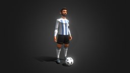 3D Character | Football Player football, sports, soccer, running, players, lowpoly, gameasset, characters