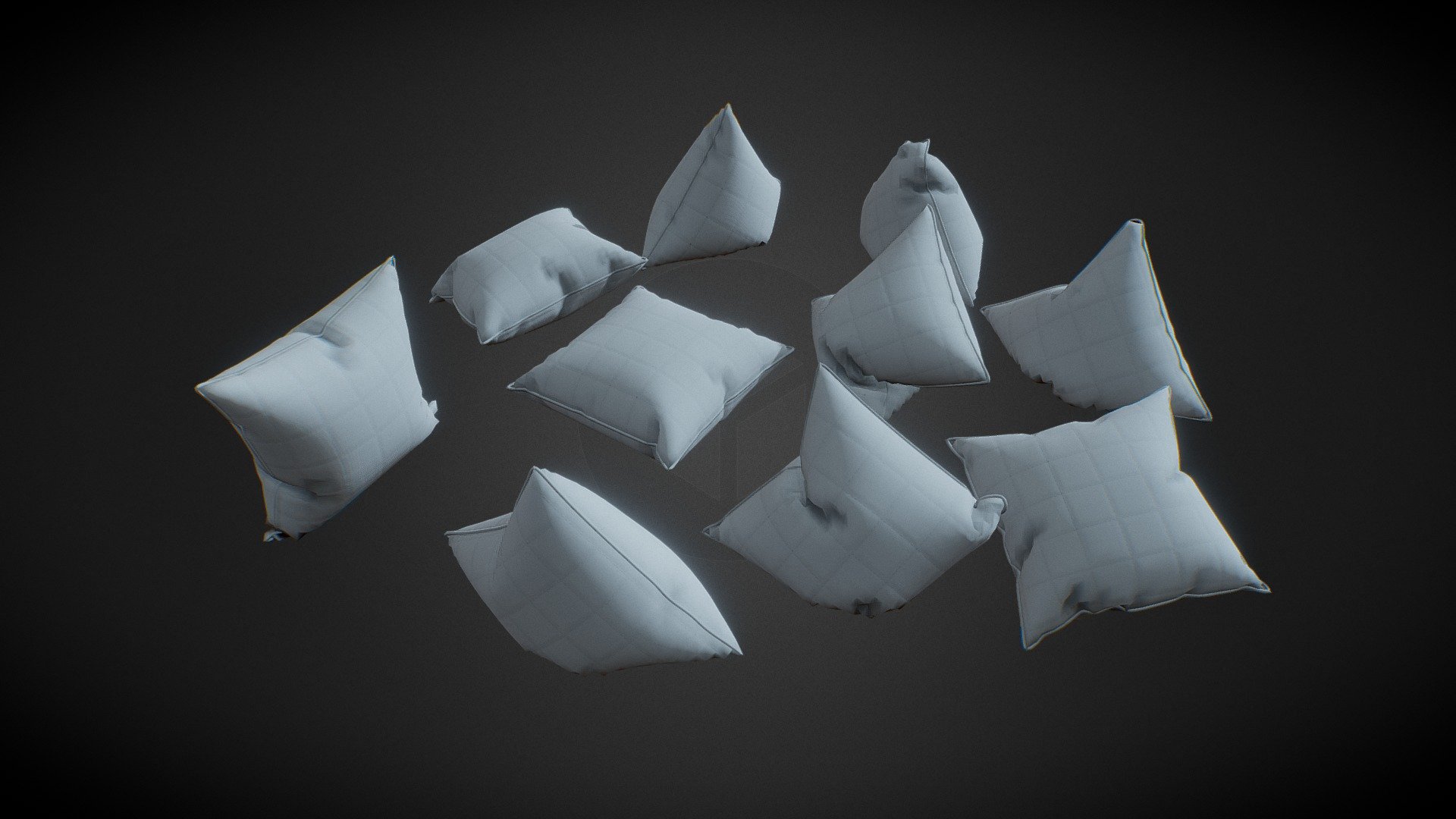 Asset pillows, Work with subdivision - Asset pillows - Download Free 3D model by Mihail Shegolev (@kekaros509) 3d model