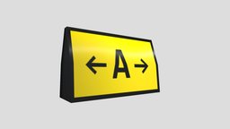 Taxiway Intersection Sign (Low Poly) airplane, airport, sign, taxi, marker, runway, taxiway