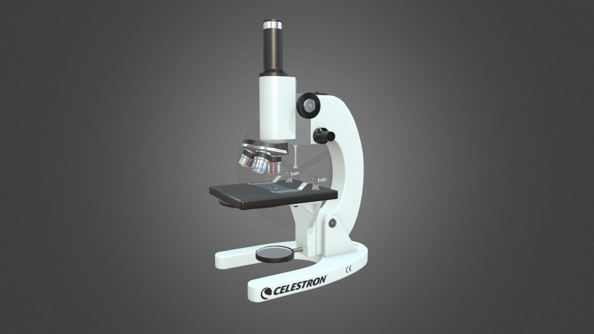 A Celestron 44102 microscope, modeled for game engines 3d model