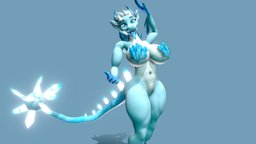 Ice Dragón 3D model Furry ice, wings, dragons, cgtrader, hielo, furry, , sell, selling-model, furryfandom, dragon, ice-dragon, furry3d, furrycharater, noai