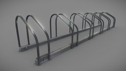 Bicycle Stand [4] (Low-Poly Version) stand, vis-all-3d, 3dhaupt, street-furniture, software-service-john-gmbh, low-poly, bicycle-stand