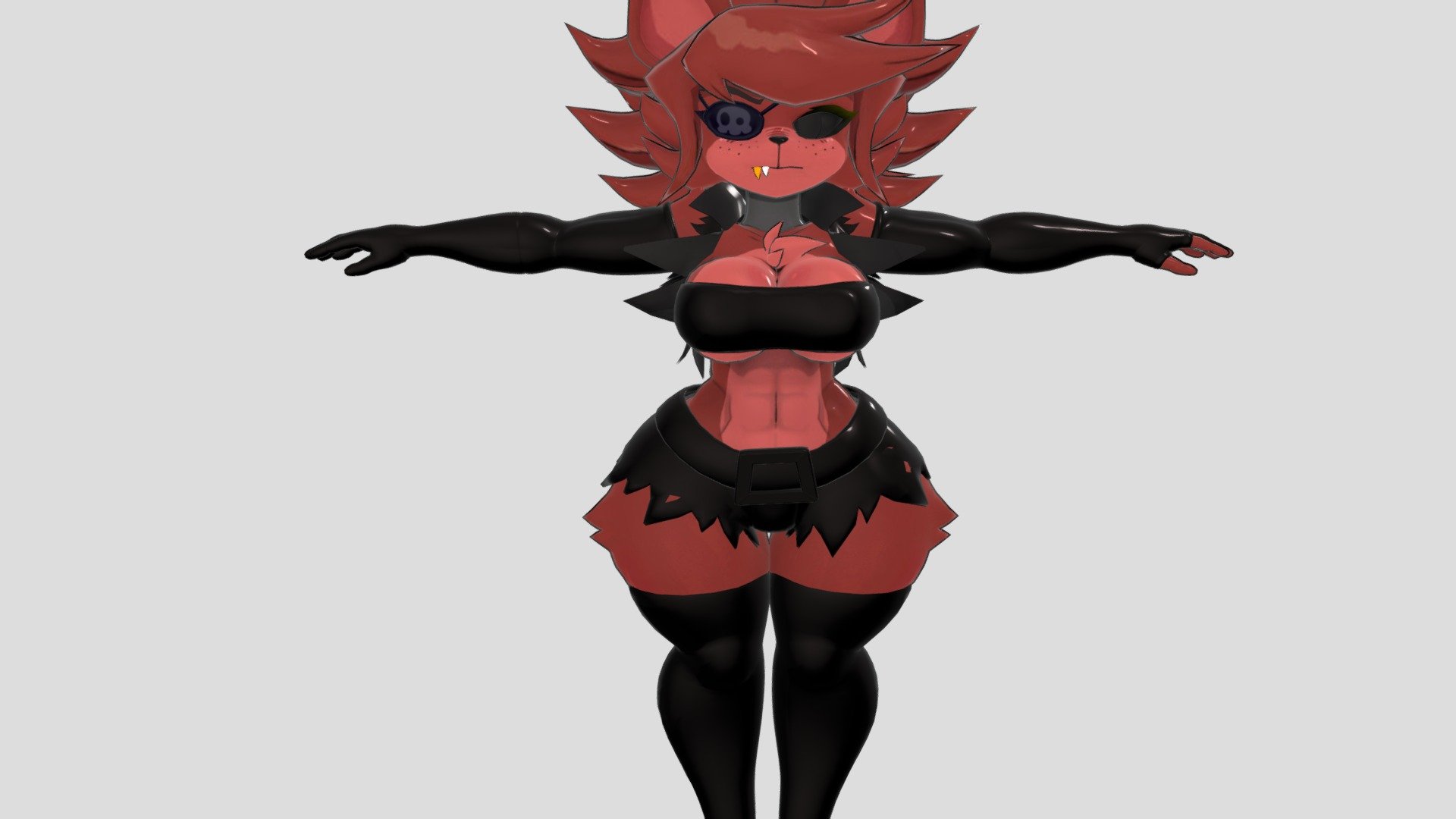Foxy_with_balck_clothes_with_problems - 3D model by DJ the hellhound (@lonnatheHellhound) 3d model