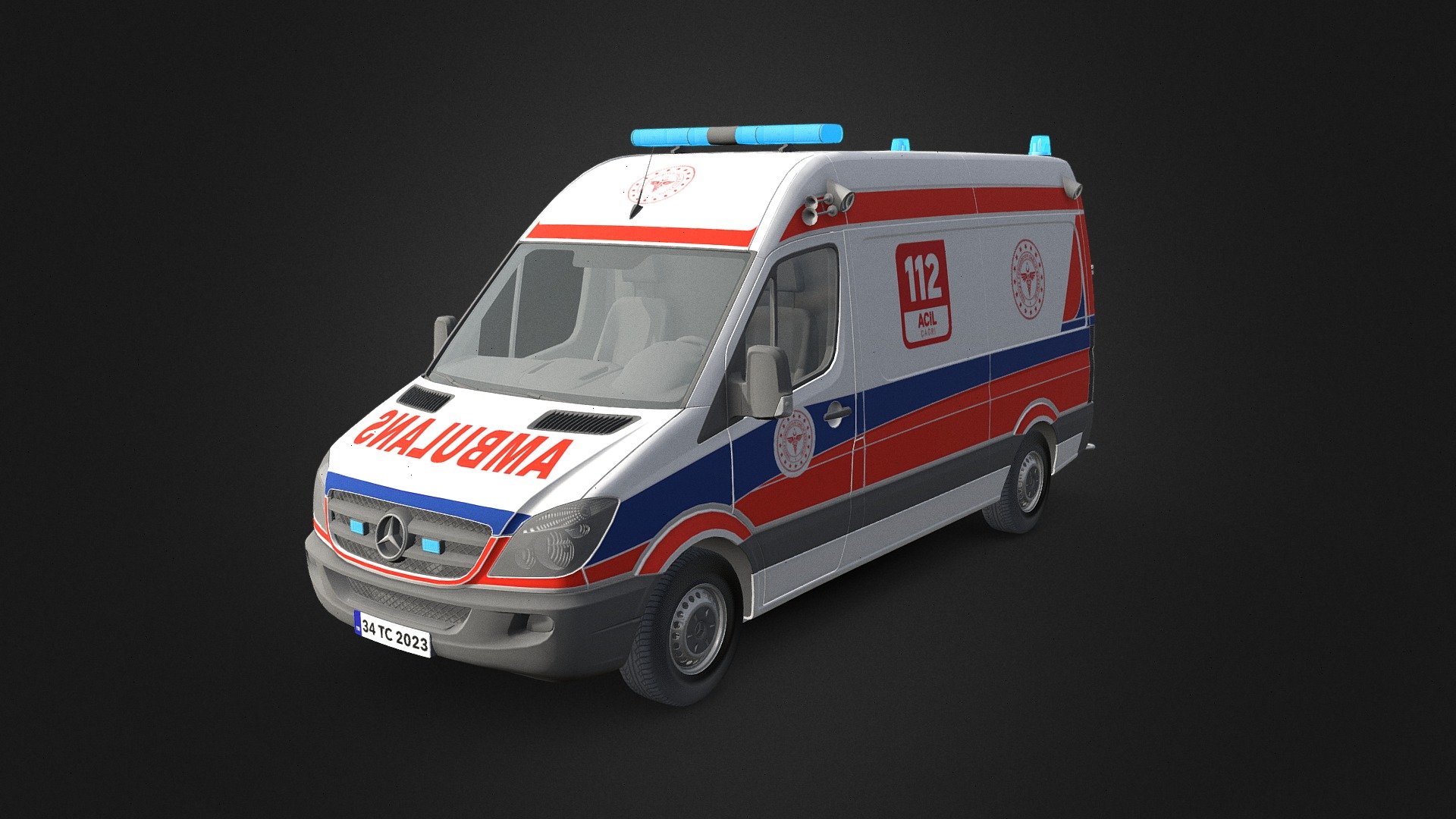 Ambulance Model - Mercedes Sprinter - Ambulance - Mercedes Sprinter - 3D model by alitural 3d model
